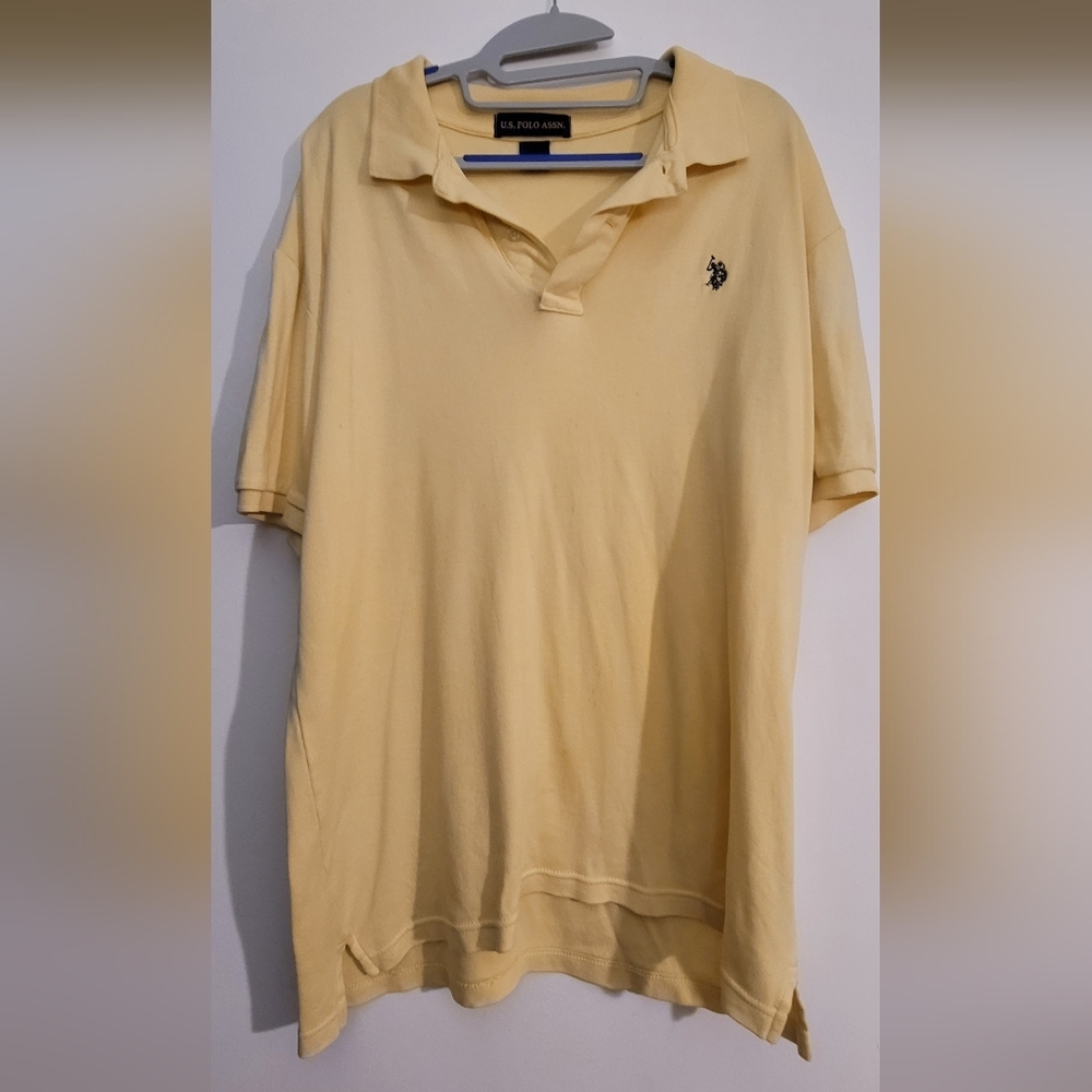 US POLO ASSN Polo Short Sleeve, Size Medium, Yellow Mens